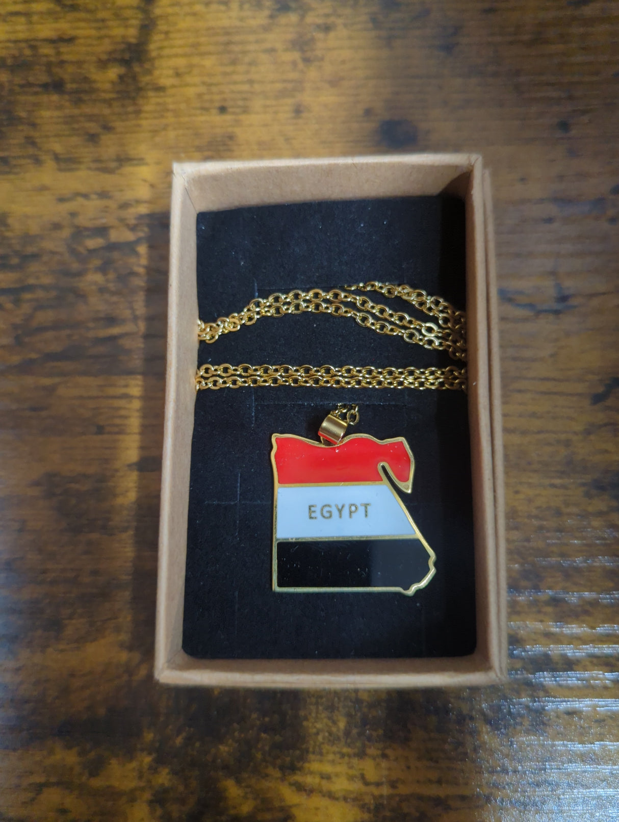 National Flag Country Shape And Name Gold Necklace 60cm Chain