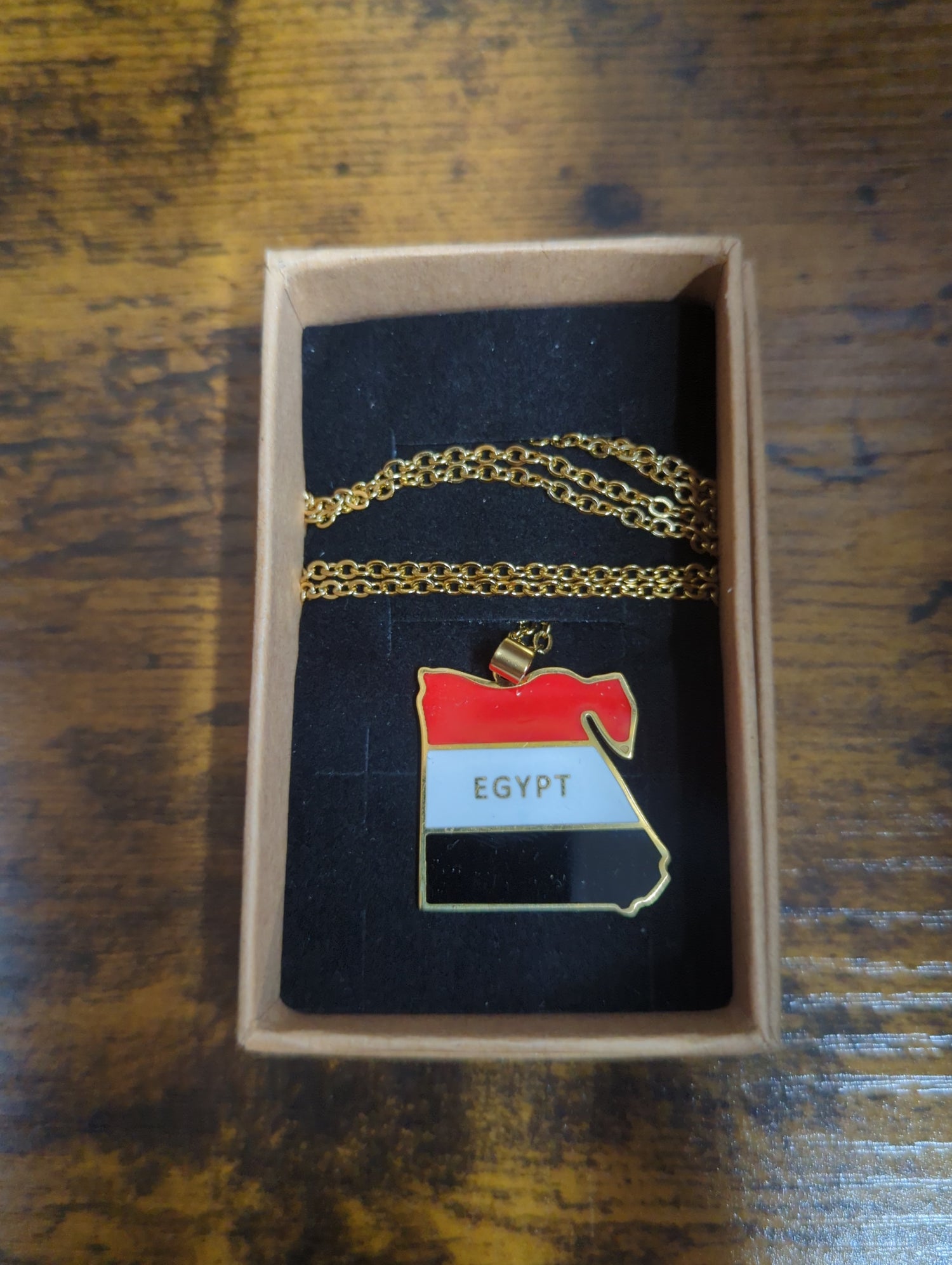 National Flag Country Shape And Name Gold Necklace 60cm Chain