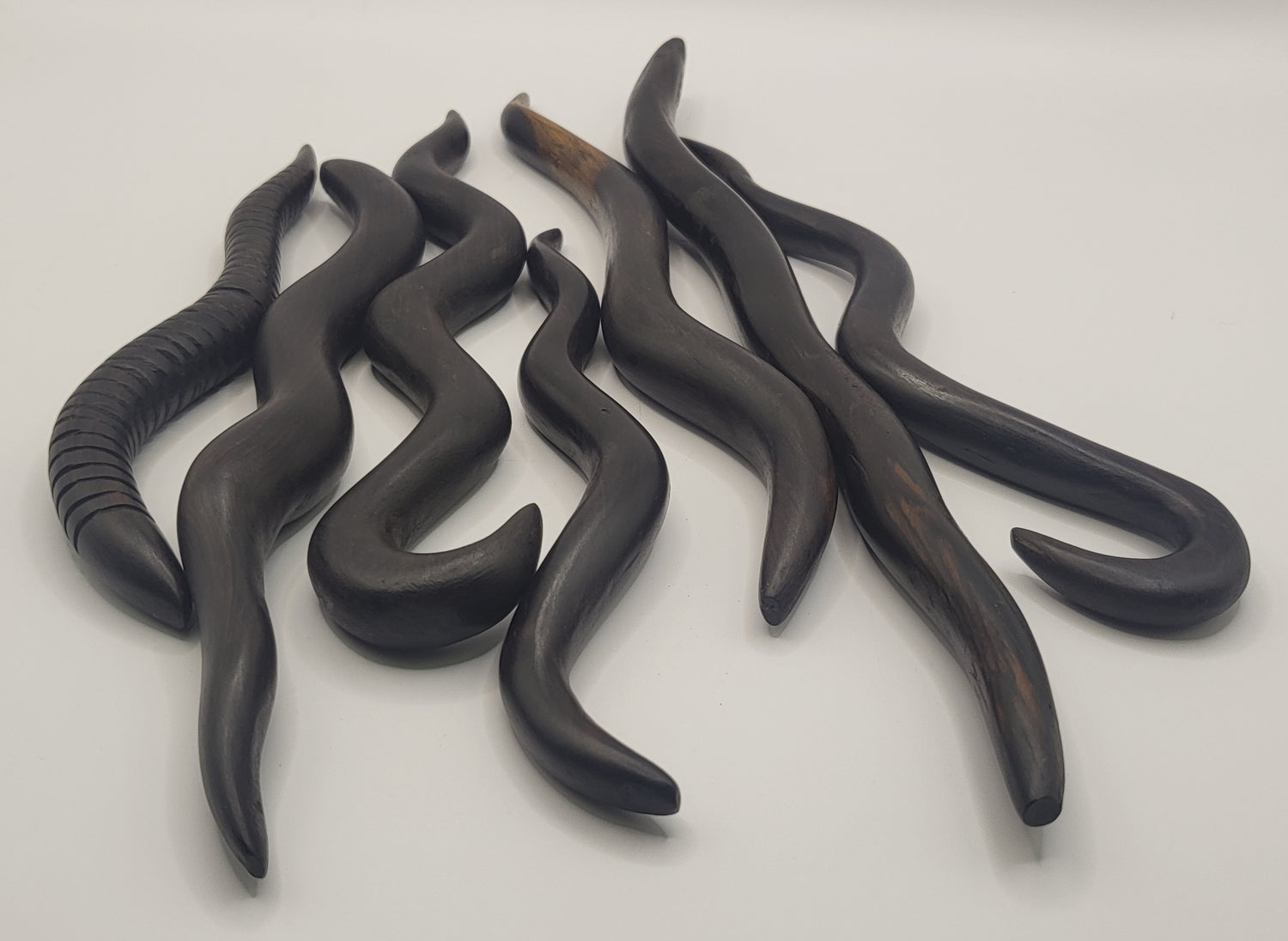 Ebony Hand Carved Worms