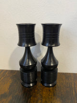 Pair of Handmade Ebony Candle Holders