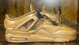 Pair of Jordan 4 V3.1 Hand Carved Mahogany Display Piece