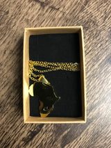 Africa Shape Country Outline Gold Necklace 60cm Chain