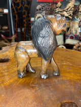 Pair of Scary Red Eyed Lions Looking Right At You Hand Carved With Depth