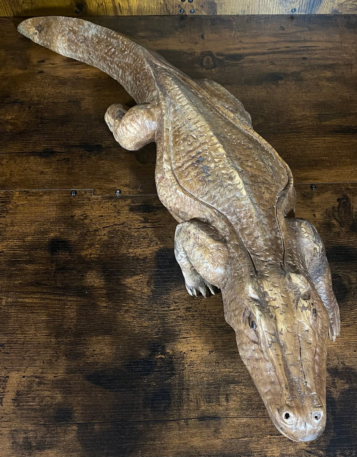 Hand Carved Mahogany Satisfied Komodo