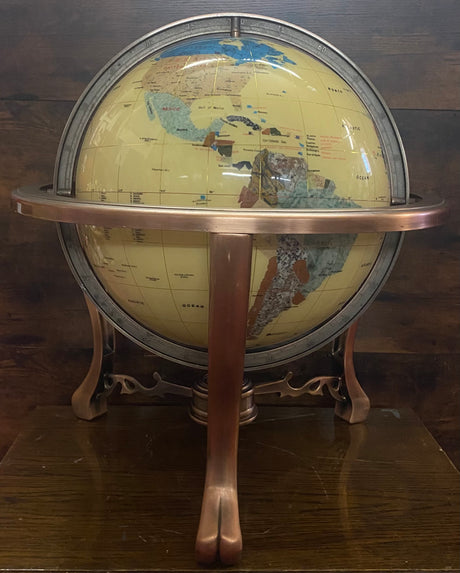 Gemstone Globe With Matte Copper Cradle