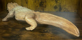 Hand Carved Mahogany Komodo Eating Prey