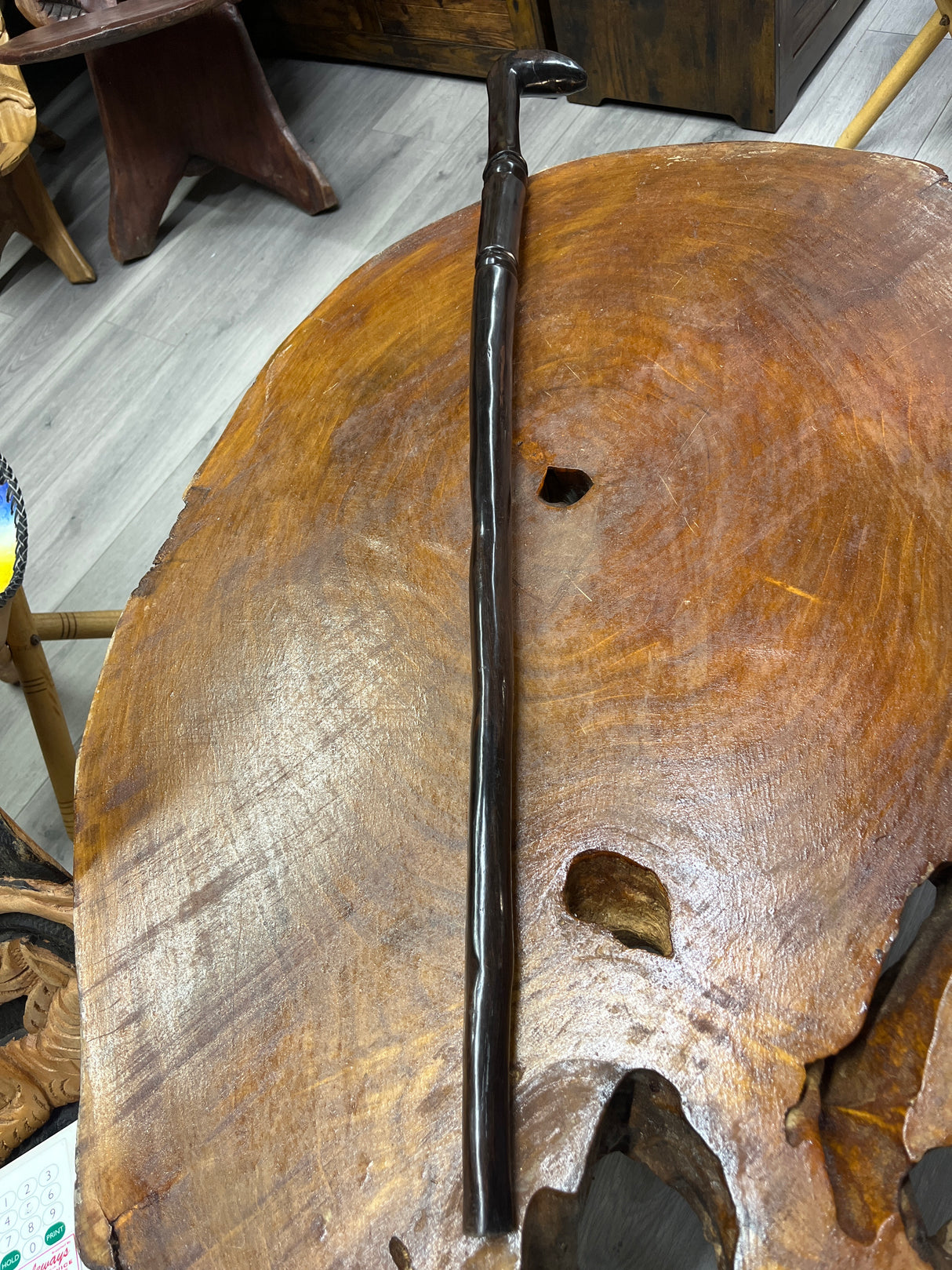 Short Handle Walking Stick Ebony Malawi