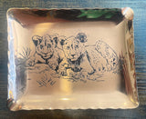 Exquisite vintage copperware set - 2 Ashtrays and 6 Coasters - Royal Sable 1960's