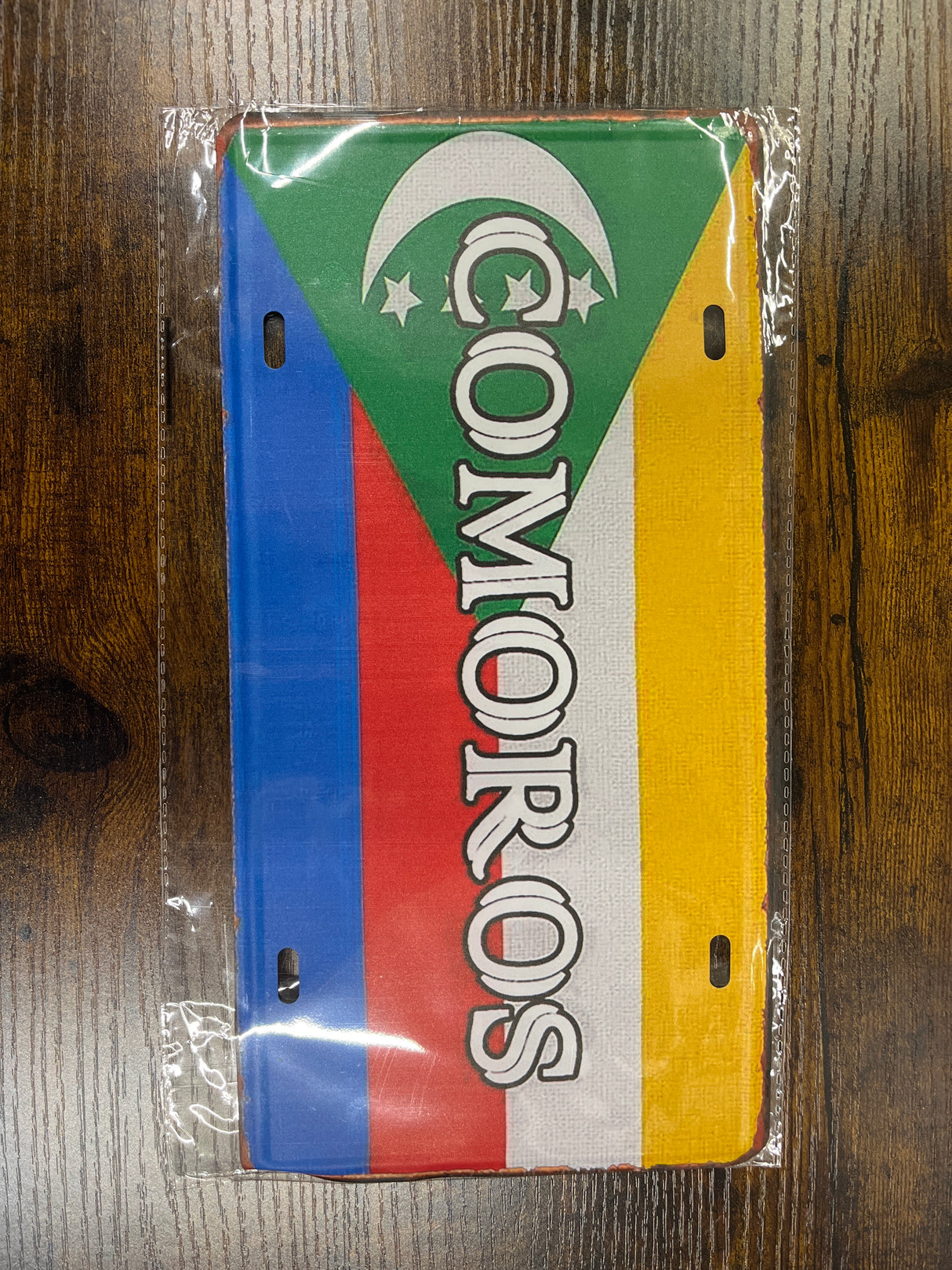 Metal Country Flag And Name Style License Plate Room Decor 15x30cm