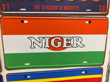 Metal Country Flag And Name Style License Plate Room Decor 15x30cm