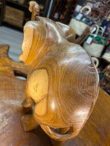 Hand Carved Elephant - Attacking Pose