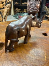 Wooden Standing Rhino Curio
