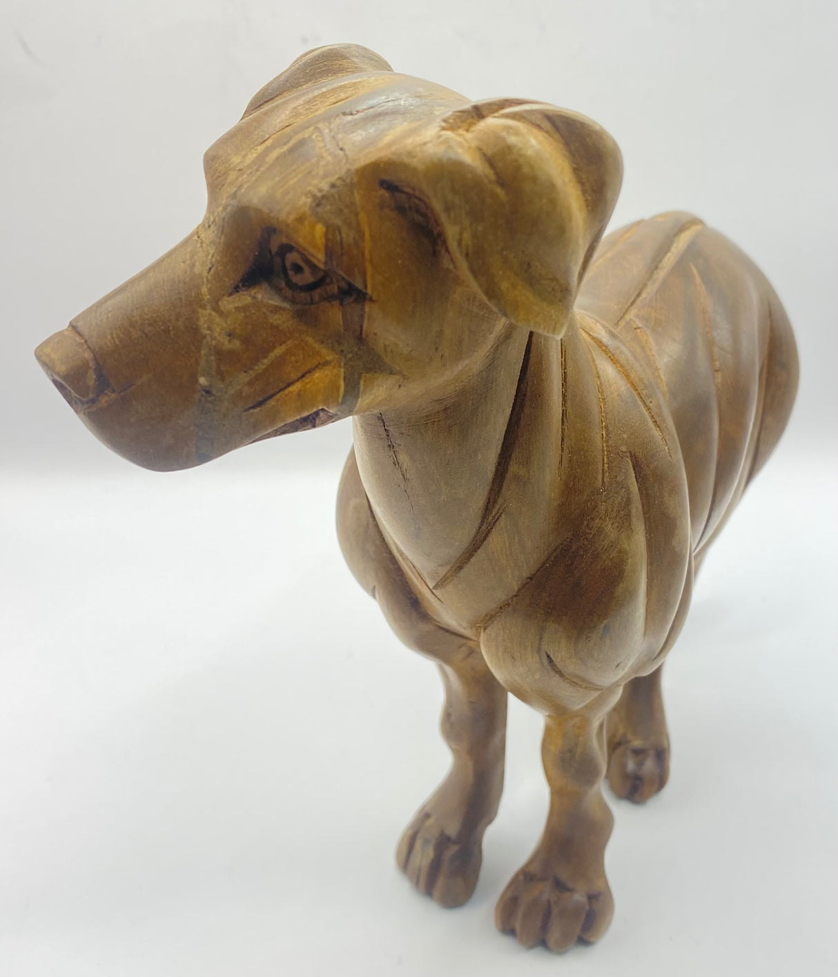 Hand Carved Wooden Dog Model