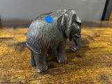 Small Textured Ebony Wooden Elephant