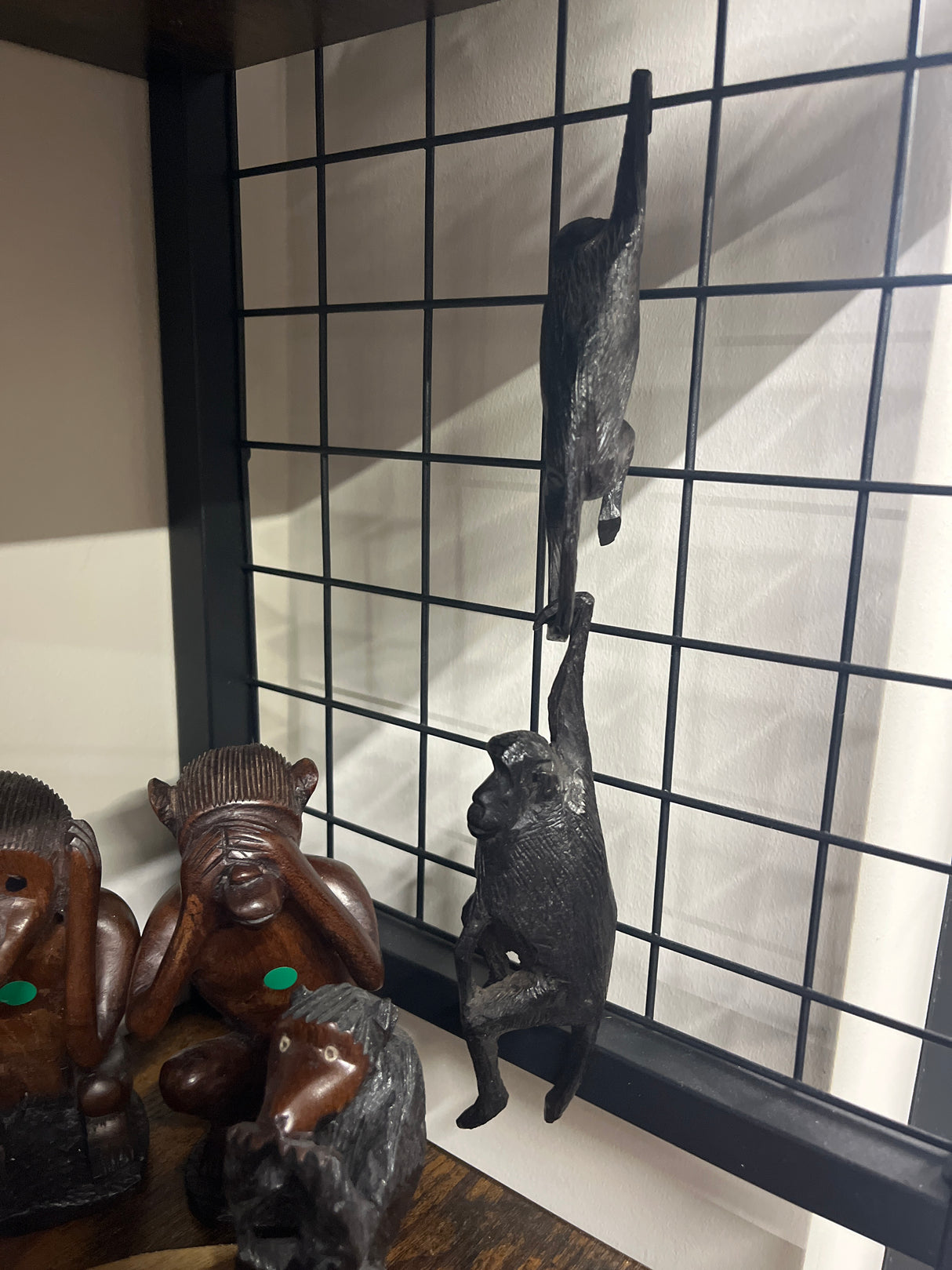 Hanging Monkeys Ebony Hand Carved