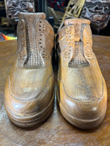 Pair of Jordan 4 V2.1 Hand Carved Mahogany Display Piece