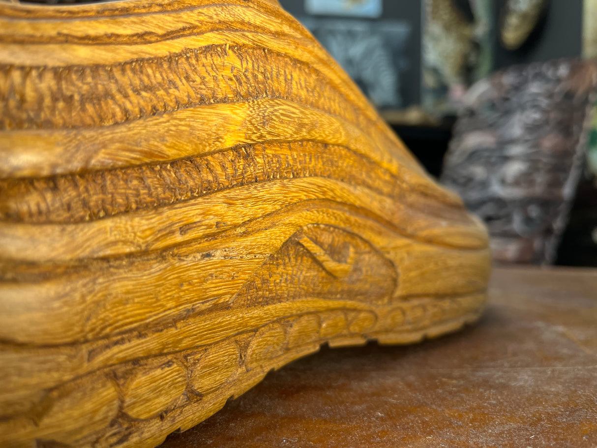 Pair of Nike Air Max 97 V1.1 Hand Carved Mahogany Display Piece