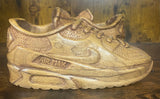 Pair of Nike Air Max 90 V3.1 Hand Carved Painted Mahogany Display Piece