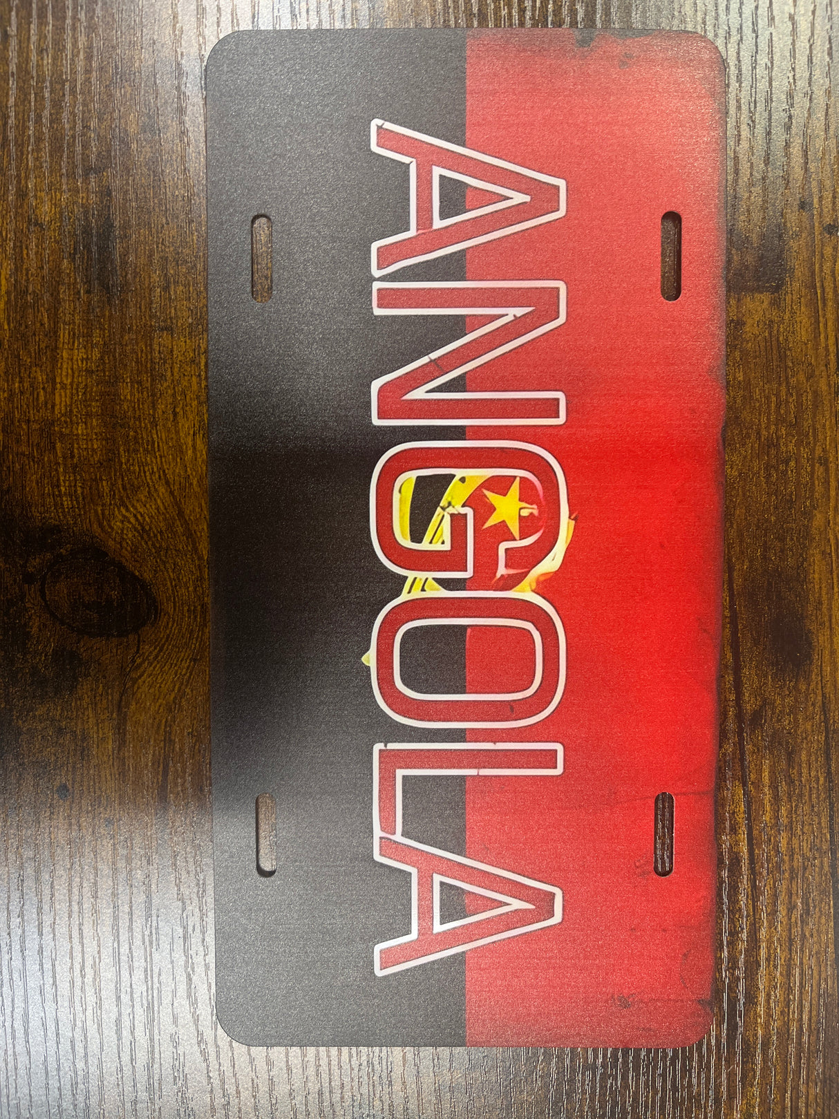 Metal Country Flag And Name Style License Plate Room Decor 15x30cm
