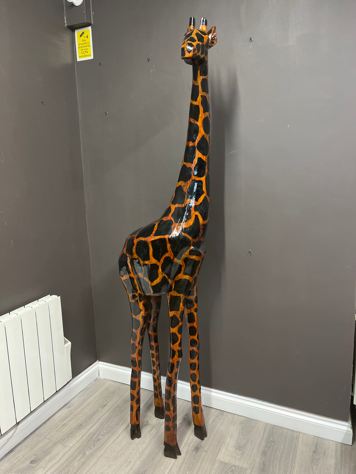 Awe Inspiring African Handmade Wooden Life Size Giraffe