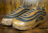 Pair of Nike Air Max 97 V1.3 Hand Carved Painted Mahogany Display Piece