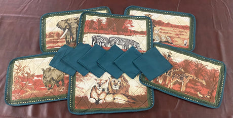 Animal Painted Placemats with Serviettes