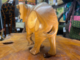 Hand Carved Elephant - Attacking Pose