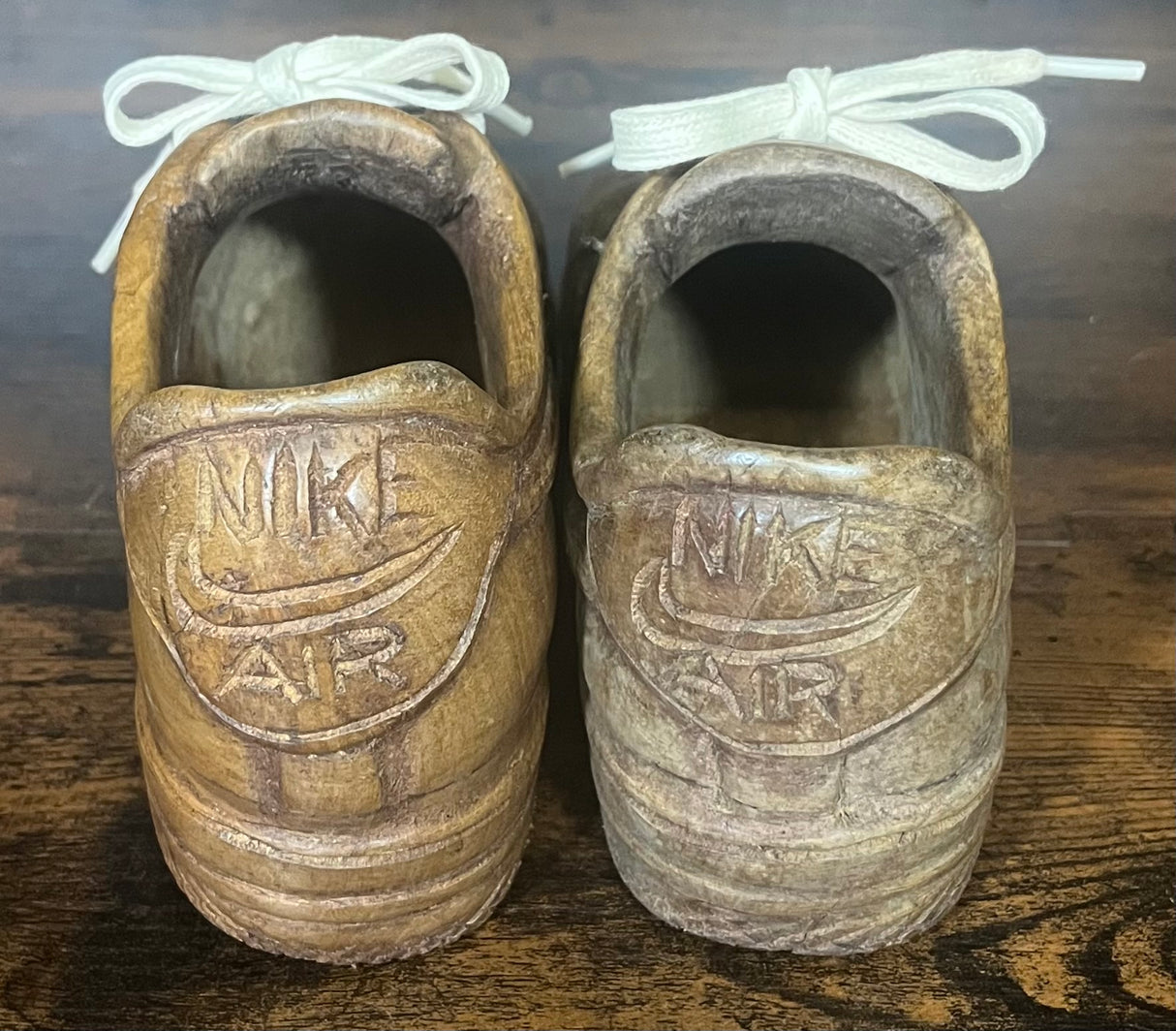 Nike Air Force One Wooden Hand Carved Sneaker with Laces