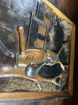 Hammered Copper Working Man With Fur