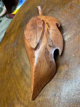 Handmade Red Wooden Leaf Salad and Serving Dish
