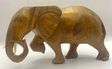 Hand Carved Ebony Elephant Striking Pose