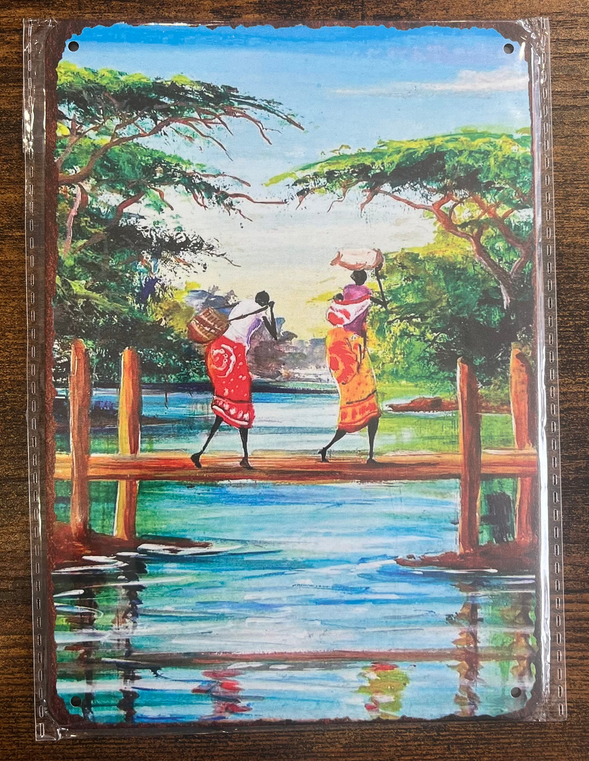 African Inspired Metal Plates Room Decor 20 x 14cm