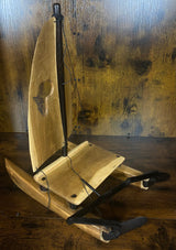 Hand Carved Boat With Africa Country Outline