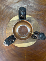 Not so Wise 3 Smoking Monkeys Ash Tray - Handmade Ebony Monkeys