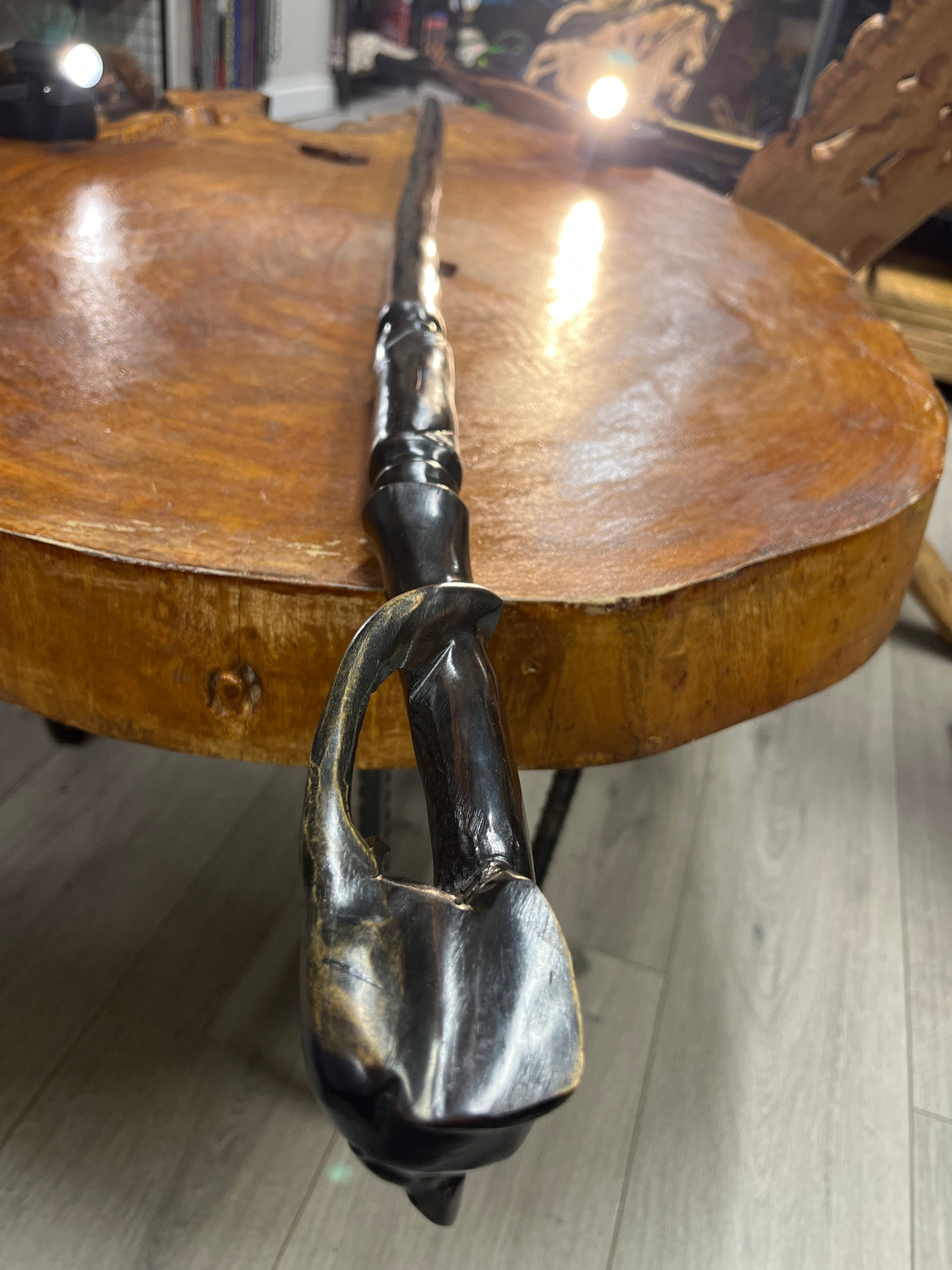 Elephant Handle Walking Stick Ebony Malawi