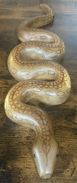 Painted Hand Carved Mahogany Snake