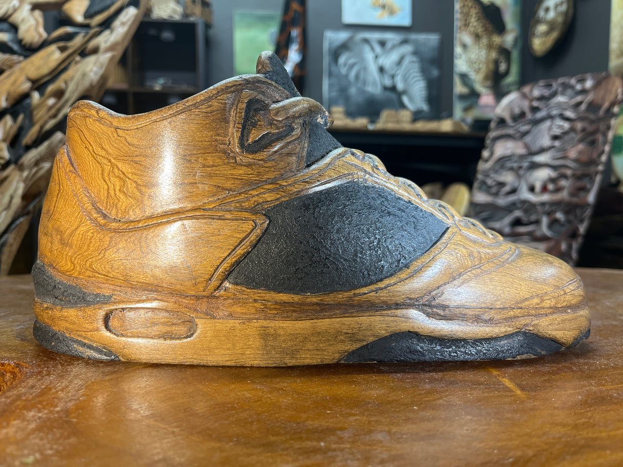 Pair of Jordan 5 V1.2 Hand Carved Mahogany Display Piece