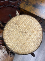 Handmade Wicker, cloth and Banana leaf Decorative Tray - Lake Malawi Scene