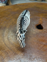 Hand Carved Wooden Painted Striped Zebra