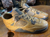 Pair of Jordan 4 V1.1 Hand Carved Mahogany Display Piece