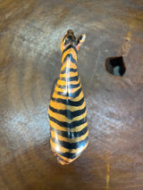 Hand Carved Painted Wooden Zebra on Stand