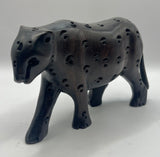 Mahogany Wooden Standing Leopard