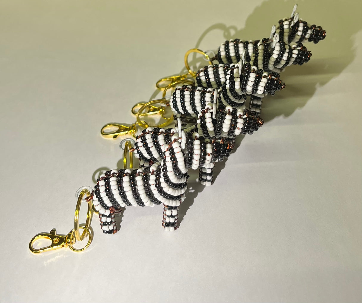 Beaded Zebra Keychain Malawi
