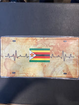Country Flag Retro Design Metal Number Plate