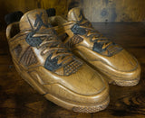 Pair of Jordan 4 V3.1 Hand Carved Mahogany Display Piece