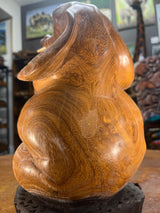 Hand Carved Happy Elephant Mahogany