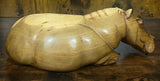 Large Hand Carved Mahogany Resting Hippo