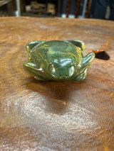 Set of 3 Green Stone Frogs Handmade In Malawi