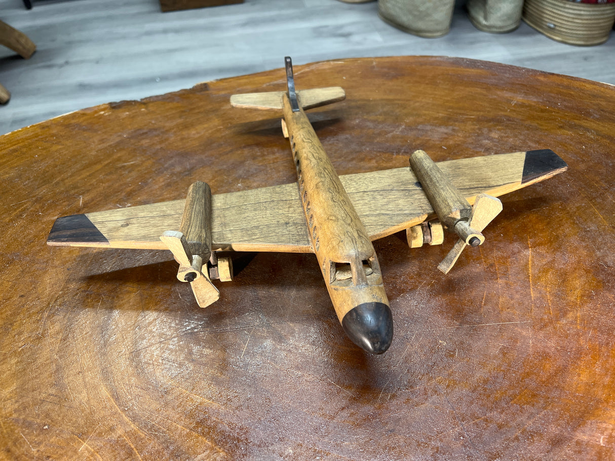 Hand Carved Wooden Aeroplane