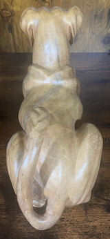 Hand Carved Mahogany Resting Dog
